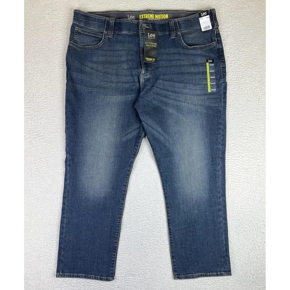 Lee Extreme Motion Jeans‎ Mens 46x29 Blue Maverick Straight Denim Big & Tall